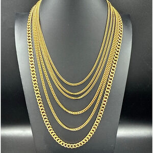 Michael‎ Kors Necklace 27" Gold Multi Strand Chain Link Logo Bar Slide Hinge